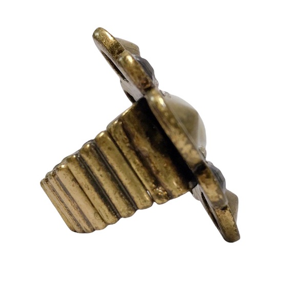 Vintage Pearl & Rhinestone Stretch Ring - Picture 4 of 8